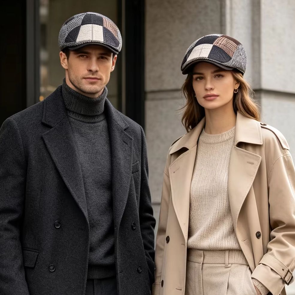 Dad Hat Cotton - ハイエンドクラシックメンズパッチワークキャスケット帽子アイビーベレー帽コーディアルフラットウールブレンドキャップギャツビーキャビー運転コットンお父さんキャップ