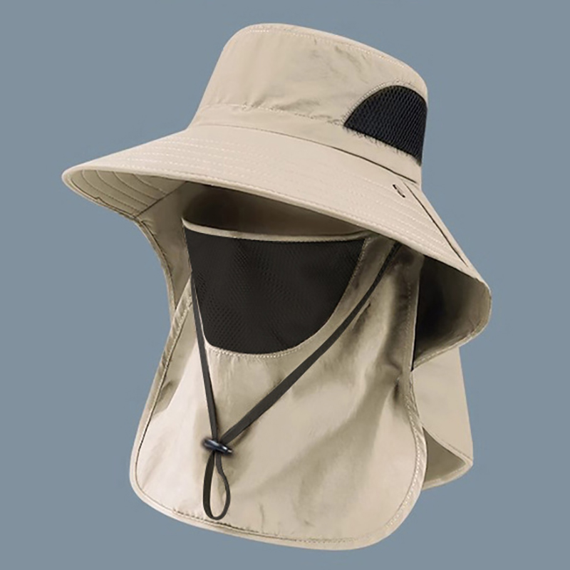 Visor Sun Hat - 1 個夏の太陽の帽子 UV 保護屋外釣り帽子男性と女性のキャンプバイザーバケットハットネックフラップバケットハット