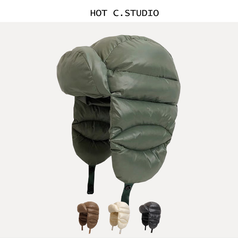 冬用レザー ウシャンカ帽子、ダウン入り、耳当て付きパイロット - Trapper Hat Ear Flap のレビューと価格